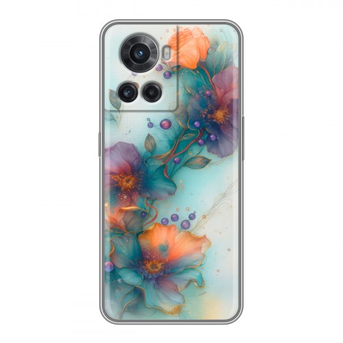 Дизайнерский силиконовый чехол для OnePlus Ace Акварельные цветы