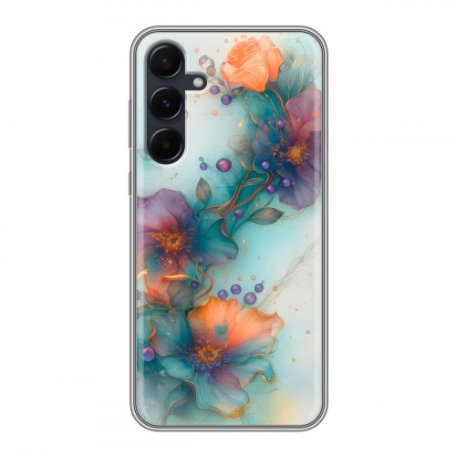 Дизайнерский пластиковый чехол для Samsung Galaxy A55 Акварельные цветы