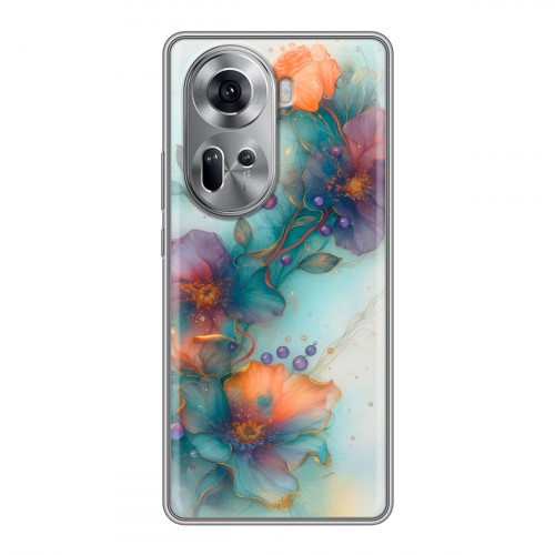 Дизайнерский пластиковый чехол для OPPO Reno 11 Акварельные цветы