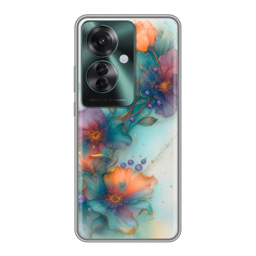 Дизайнерский силиконовый чехол для Oppo Reno 11F Акварельные цветы