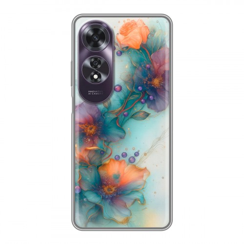 Дизайнерский силиконовый чехол для OPPO A60 Акварельные цветы