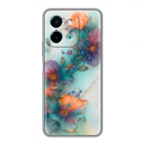 Дизайнерский пластиковый чехол для Vivo Y28 Акварельные цветы
