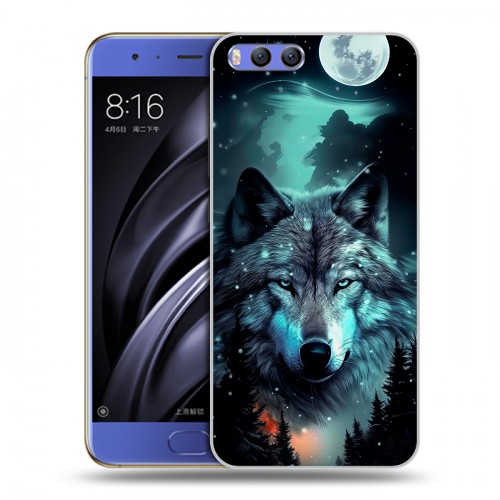 Дизайнерский силиконовый чехол для Xiaomi Mi6 Волк и луна