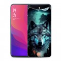 Дизайнерский силиконовый чехол для OPPO Find X Волк и луна