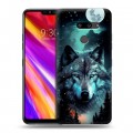 Дизайнерский пластиковый чехол для LG G8 ThinQ Волк и луна