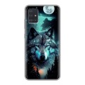 Дизайнерский силиконовый чехол для Samsung Galaxy A51 Волк и луна