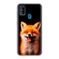 Дизайнерский силиконовый чехол для Samsung Galaxy M30s Лиса