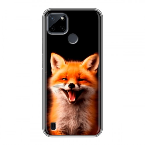 Дизайнерский силиконовый чехол для Realme C21Y Лиса