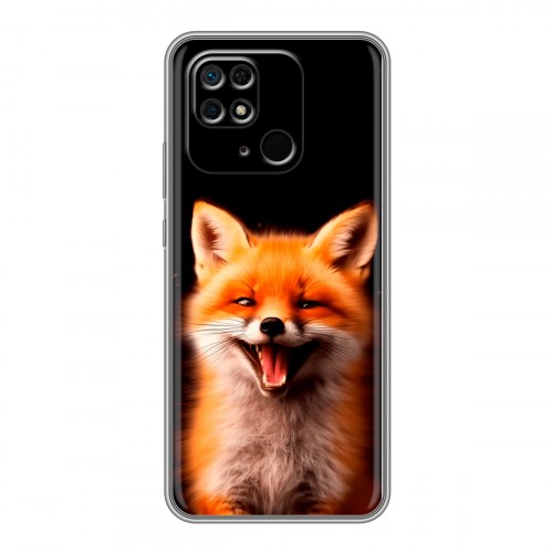 Дизайнерский силиконовый чехол для Xiaomi Redmi 10C Лиса
