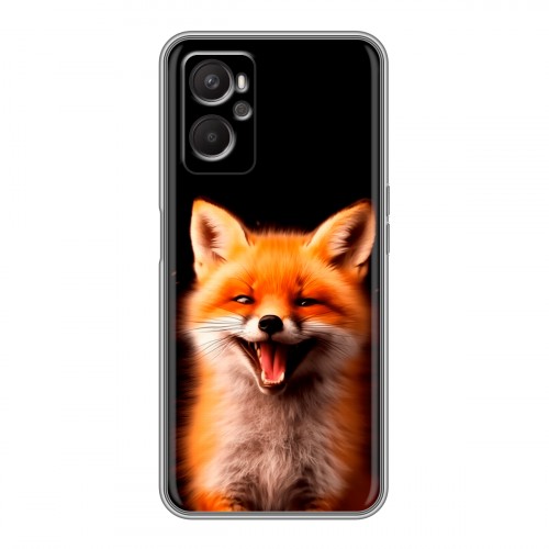 Дизайнерский силиконовый с усиленными углами чехол для OPPO A96 Лиса