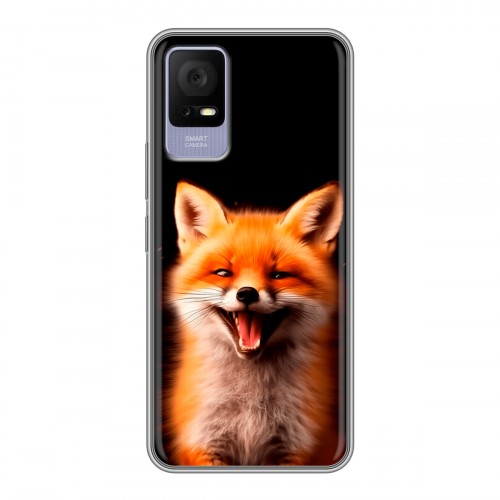 Дизайнерский силиконовый с усиленными углами чехол для TCL 405 Лиса