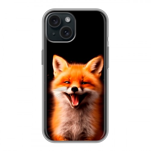 Дизайнерский силиконовый чехол для Iphone 15 Лиса