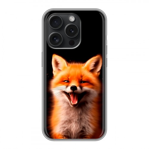Дизайнерский силиконовый чехол для Iphone 15 Pro Лиса
