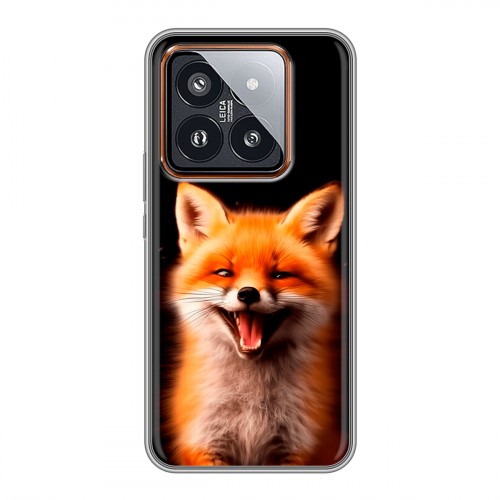 Дизайнерский силиконовый чехол для Xiaomi 14 Pro Лиса