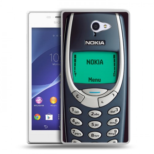 Дизайнерский пластиковый чехол для Sony Xperia M2 dual Старый телефон