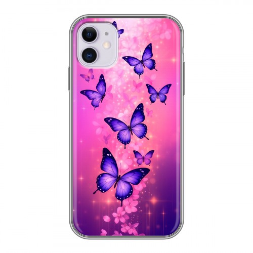 Дизайнерский силиконовый чехол для Iphone 11 Бабочки