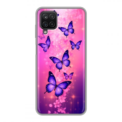Дизайнерский силиконовый чехол для Samsung Galaxy A12 Бабочки