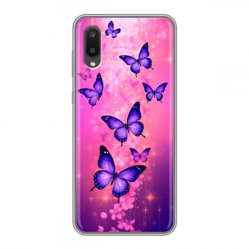 Дизайнерский силиконовый чехол для Samsung Galaxy A02 Бабочки