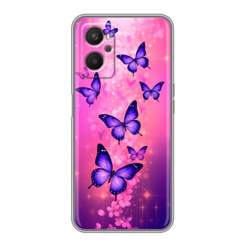 Дизайнерский силиконовый с усиленными углами чехол для OPPO A96 Бабочки