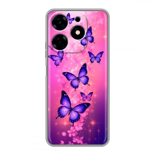 Дизайнерский силиконовый с усиленными углами чехол для Tecno Spark 10 Бабочки