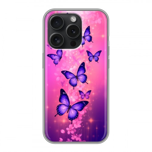 Дизайнерский силиконовый чехол для Iphone 15 Pro Бабочки