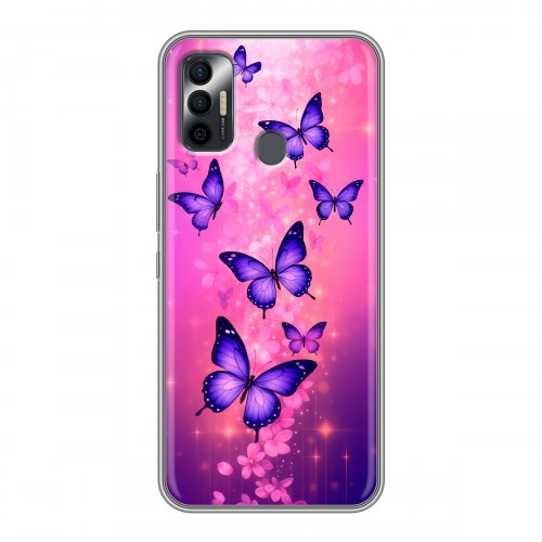 Дизайнерский силиконовый чехол для Tecno Spark 7 Бабочки