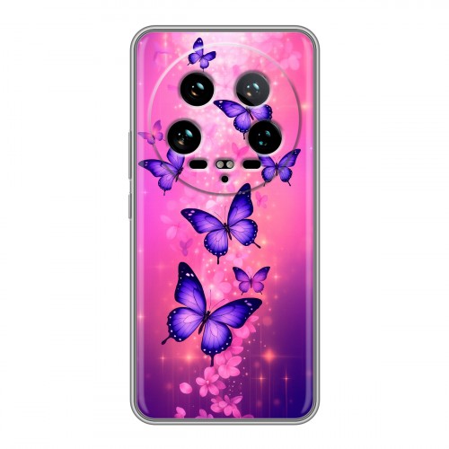 Дизайнерский силиконовый чехол для Xiaomi 14 Ultra Бабочки