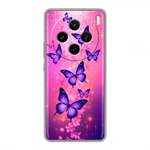 Дизайнерский пластиковый чехол для Vivo X100 Бабочки