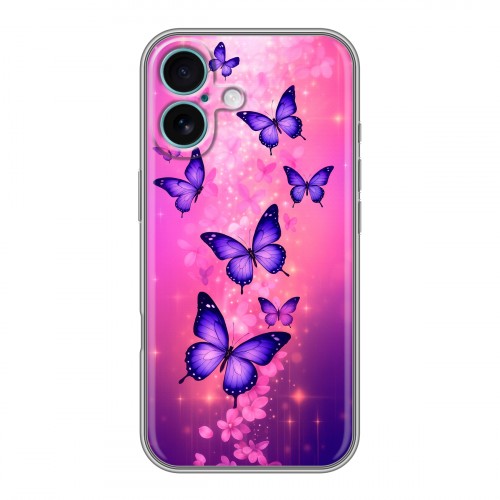 Дизайнерский силиконовый чехол для Iphone 16 Plus Бабочки