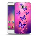 Дизайнерский пластиковый чехол для LG L60 Бабочки