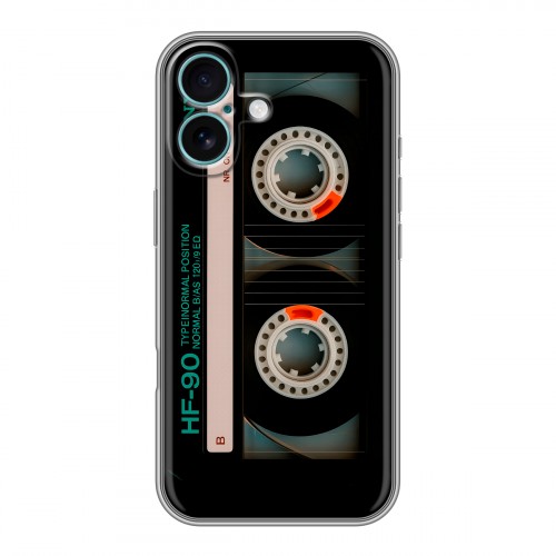 Дизайнерский силиконовый чехол для Iphone 16 Plus Кассета