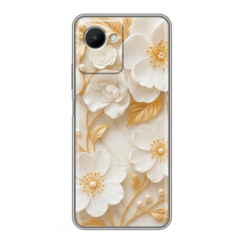 Дизайнерский силиконовый чехол для Realme C30s Цветы