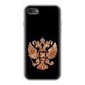 Дизайнерский силиконовый чехол для Iphone 7 Герб России золотой