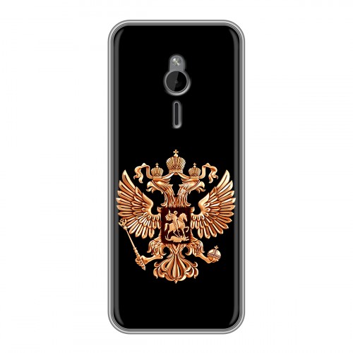 Дизайнерский силиконовый чехол для Nokia 230 Герб России золотой