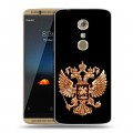 Дизайнерский пластиковый чехол для ZTE Axon 7 Герб России золотой
