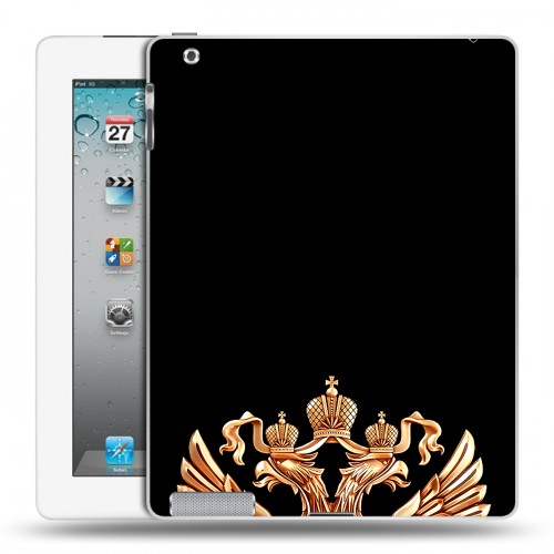 Дизайнерский пластиковый чехол для Ipad 2/3/4 Герб России золотой