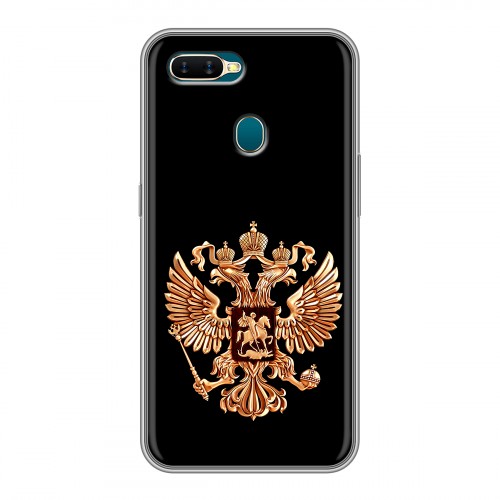 Дизайнерский силиконовый чехол для OPPO AX7 Герб России золотой