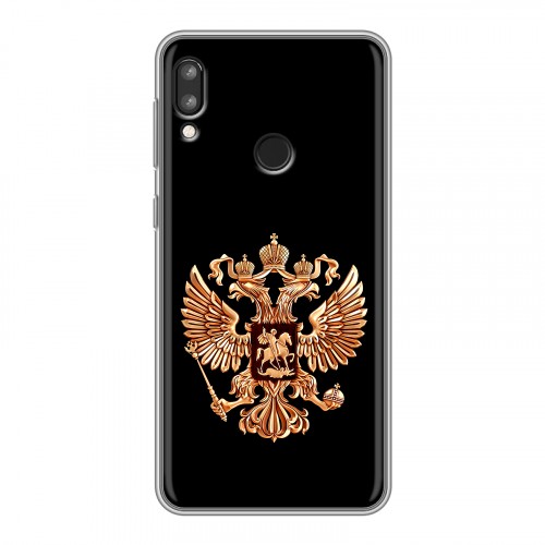 Дизайнерский силиконовый чехол для Lenovo K5 Pro Герб России золотой