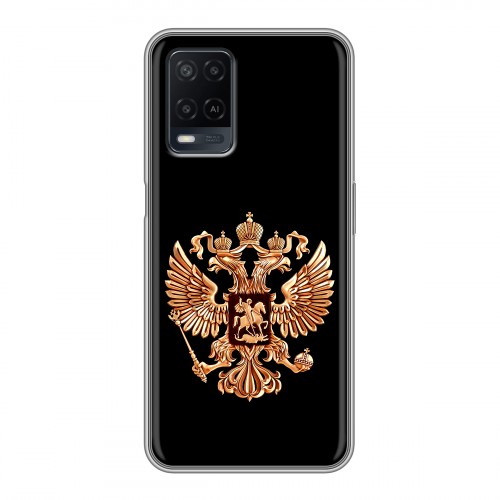 Дизайнерский силиконовый чехол для OPPO A54 Герб России золотой