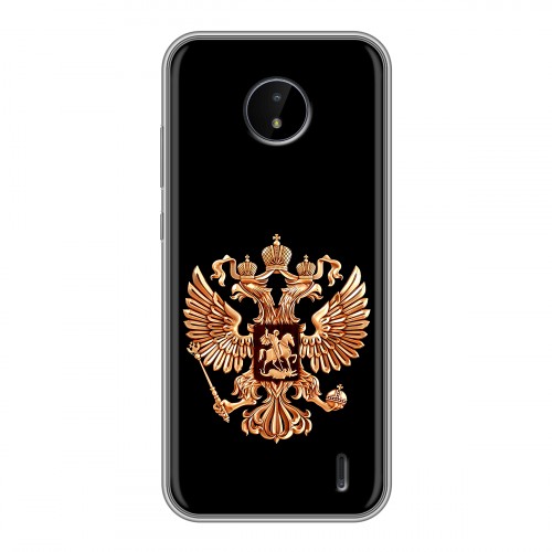 Дизайнерский силиконовый чехол для Nokia C20 Герб России золотой