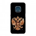 Дизайнерский силиконовый с усиленными углами чехол для Nokia XR20 Герб России золотой