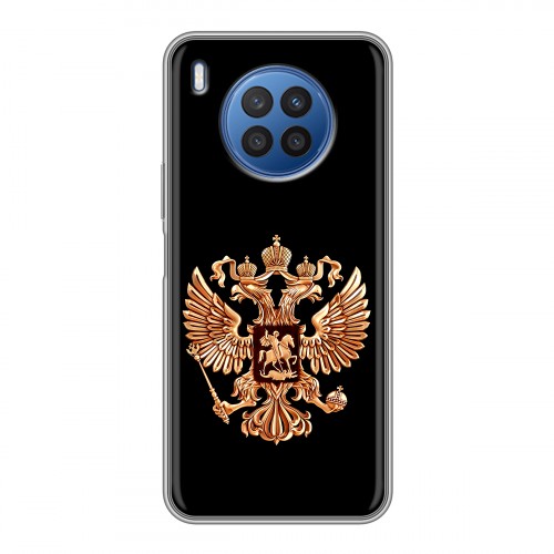 Дизайнерский силиконовый чехол для Huawei Nova 8i Герб России золотой