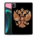 Дизайнерский силиконовый чехол для Xiaomi Pad 5 Герб России золотой