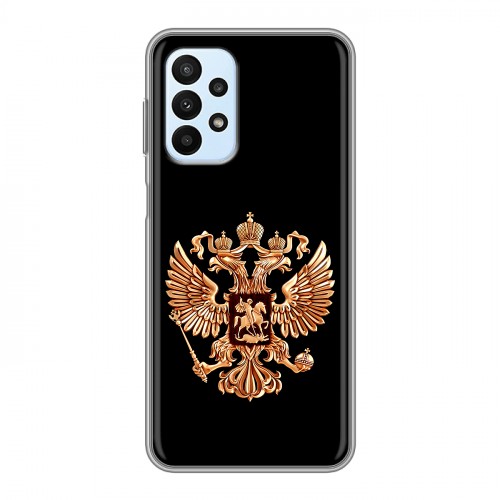 Дизайнерский силиконовый чехол для Samsung Galaxy A23 Герб России золотой