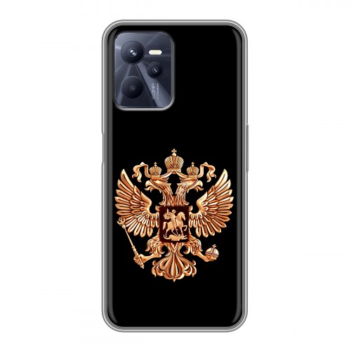 Дизайнерский силиконовый чехол для Realme C35 Герб России золотой