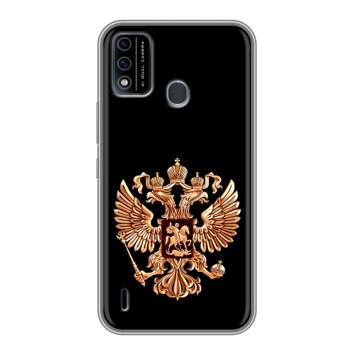 Дизайнерский силиконовый чехол для Itel A48 Герб России золотой
