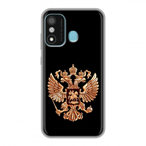 Дизайнерский силиконовый чехол для Itel A27 Герб России золотой