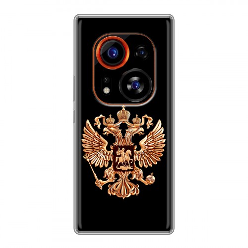 Дизайнерский силиконовый чехол для Tecno Phantom X2 Pro Герб России золотой