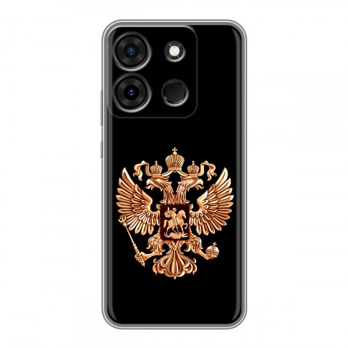 Дизайнерский силиконовый чехол для Infinix Smart 7 Герб России золотой