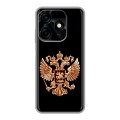 Дизайнерский силиконовый чехол для Tecno Spark 10C Герб России золотой